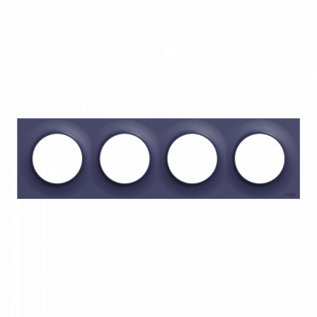 Odace Styl - plaque 4 postes horizontaux ou verticaux entraxe 71mm bleu cobalt