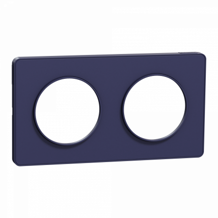 Odace Touch - plaque 2 postes horizontaux ou verticaux 71mm bleu cobalt
