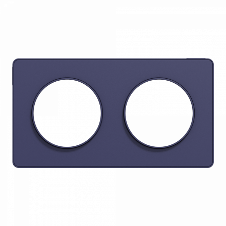 Odace Touch - plaque 2 postes horizontaux ou verticaux 71mm bleu cobalt