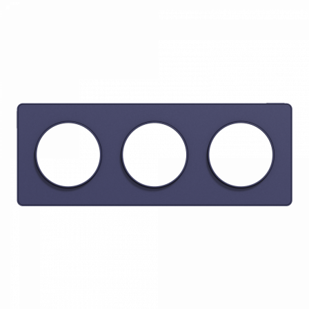 Odace Touch - plaque 3 postes horizontaux ou verticaux 71mm bleu cobalt