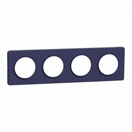 Odace Touch - plaque 4 postes horizontaux ou verticaux 71mm bleu cobalt