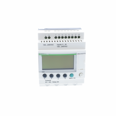 Zelio Logic - relais intelligent compact - 12E/S 100..240Vca - horloge - affi.