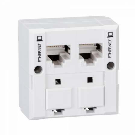 Infraplus-MP - Doubleur 45x45mm 2 ethernet 10/100 BT