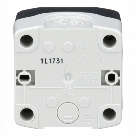 Harmony XAL - boite 1 trou Ø22 - couvercle gris foncé - fond gris clair - UL/CSA