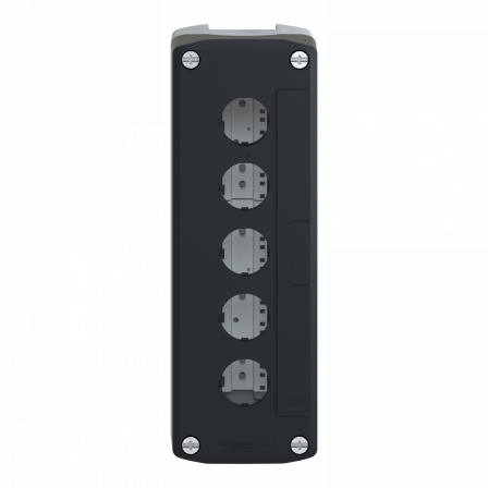 Harmony XAL - boite 5 trous Ø22 - couv gris foncé - fond gris clair - UL/CSA