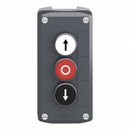 Harmony boite - 3 boutons poussoirs Ø22 - blanc /rouge /noir