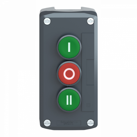 Harmony boite - 3 boutons poussoirs Ø22 - vert /rouge /vert