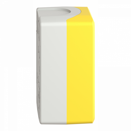 Harmony boite - 2 trous - couvercle jaune - fond gris clair