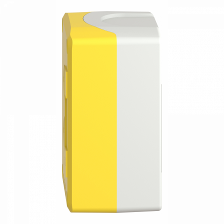 Harmony boite - 2 trous - couvercle jaune - fond gris clair