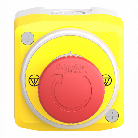 Harmony XAL - boite ARU avec étiquette lumin - blanc rouge - 2O+1F - 24V