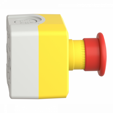 Harmony boite jaune - 1 arrêt d'urgence rouge Ø40 pousser-tirer - 1O