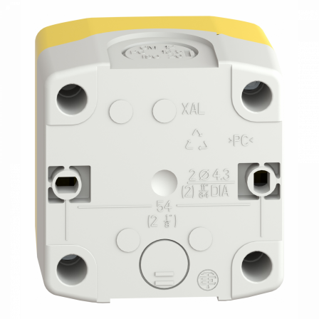 Harmony boite jaune - 1 arrêt d'urgence rouge Ø40 pousser-tirer - 1O