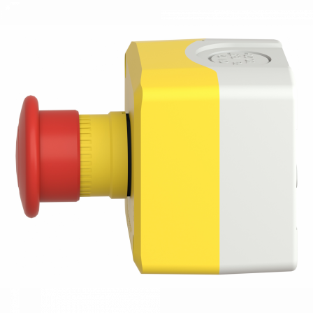 Harmony boite jaune - 1 arrêt d'urgence rouge Ø40 pousser-tirer - 1O