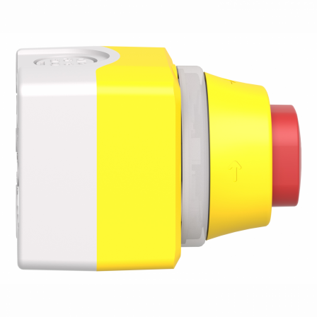 Harmony XAL - boite arrêt urgence avec anneau lumin - blanc rouge - 2O+1F - 24V