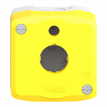 Harmony XAL - boite vide 1 trou - Ø22 - jaune - pour arrêt d'urgence lumineux