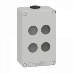 Boite métal vide grise - M20 x2 - 4 trous 22 mm - 80x130x51,5 mm - UL cULus