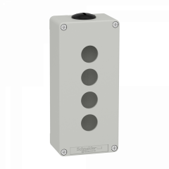 Boite métal vide grise - M25 x2 - 4 trous 22 mm - 80x175x51,5 mm