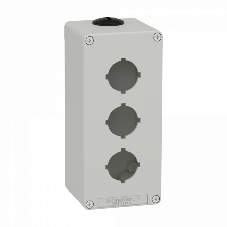 Boite métal vide grise - M25 x2 - 3 trous 30 mm - 80x175x77 mm