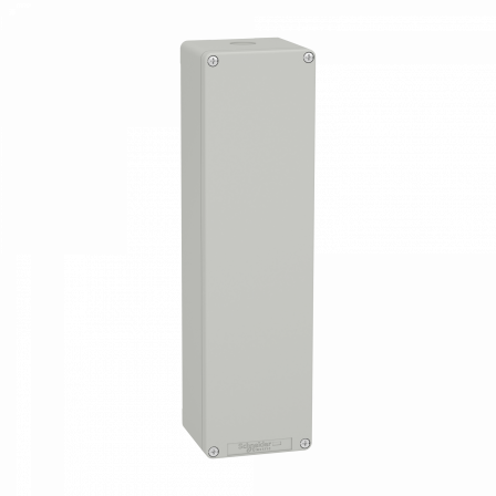 Boite métal vide grise - M32 x1 - non percée - 85x310x77 mm