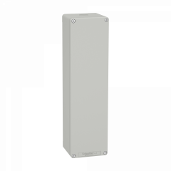 Boite métal vide grise - M32 x1 - non percée - 85x310x77 mm