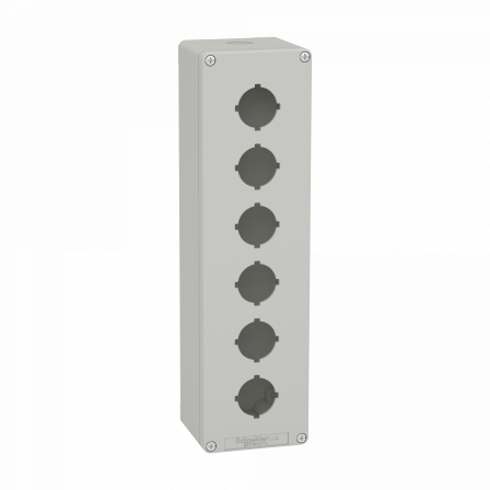 Boite métal vide grise - M32 x1 - 6 trous 30 mm - 85x310x77 mm