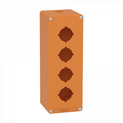 Boite métal vide orange - M25 x1 - 4 trous 30 mm - 80x220x77 mm