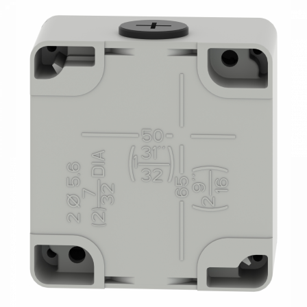 Boite métal vide grise - M20 x2 - non percée - 80x80x51,5 mm - UL cULus