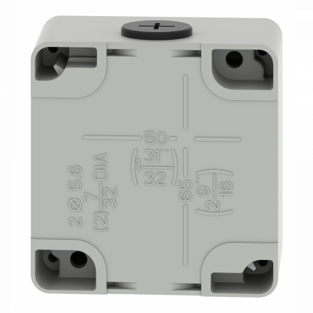 Boite métal vide grise - M20 x2 - 1 trou 22 mm - 80x80x51,5 mm - UL cULus