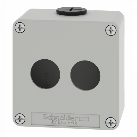 Boite métal vide grise - M20 x2 - 2 trous 22 mm - 80x80x51,5 mm - UL cULus