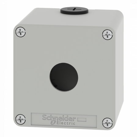 Boite métal vide grise - M20 x2 - 1 trou 22 mm - 80x80x77 mm - UL cULus