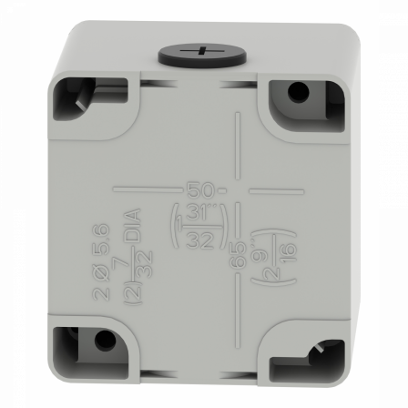 Boite métal vide grise - M20 x2 - 1 trou 22 mm - 80x80x77 mm - UL cULus