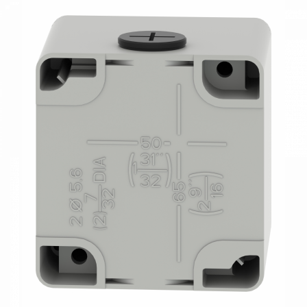 Boite métal vide grise - M20 x2 - 2 trous 22 mm - 80x80x77 mm - UL cULus