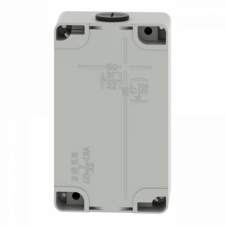 Boite métal vide grise - M20 x2 - 3 trous 22 mm - 80x130x51,5 mm - UL cULus