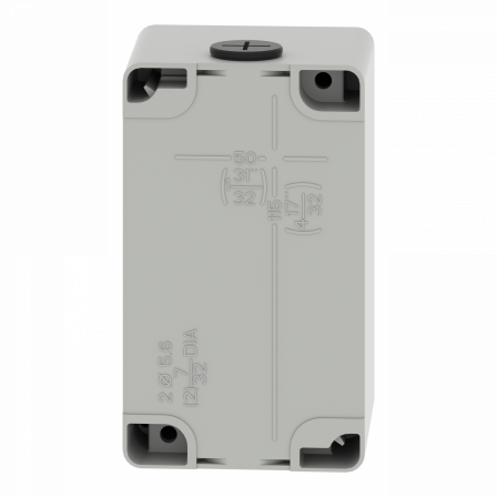 Boite métal vide grise - M20 x2 - 2 trous 22 mm - 80x130x77 mm - UL cULus