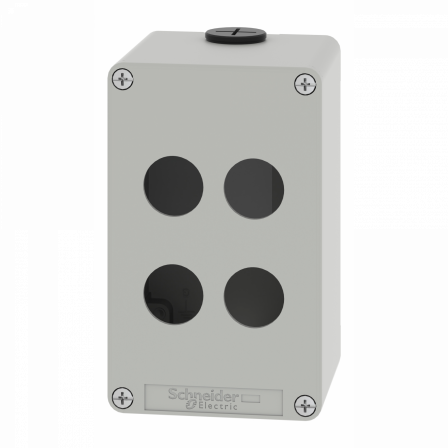 Boite métal vide grise - M20 x2 - 4 trous 22 mm - 80x130x77 mm - UL cULus