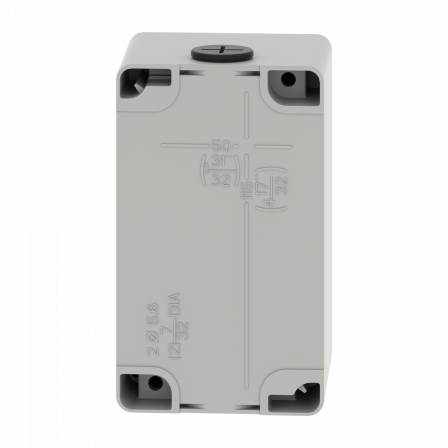 Boite métal vide grise - M20 x2 - 4 trous 22 mm - 80x130x77 mm - UL cULus