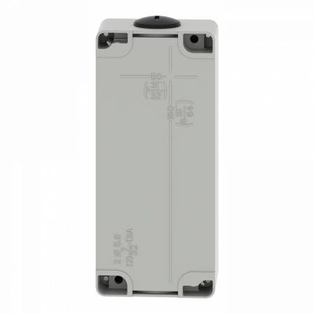 Boite métal vide grise - M25 x2 - 4 trous 22 mm - 80x175x51,5 mm