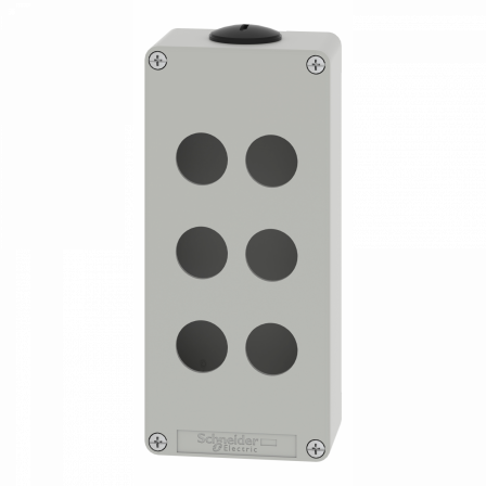 Boite métal vide grise - M25 x2 - 6 trous 22 mm - 80x175x51,5 mm