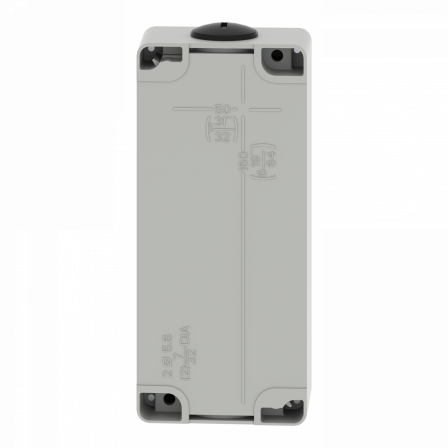 Boite métal vide grise - M25 x2 - 6 trous 22 mm - 80x175x51,5 mm