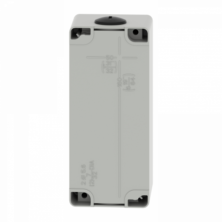 Boite métal vide grise - M25 x2 - 3 trous 30 mm - 80x175x77 mm