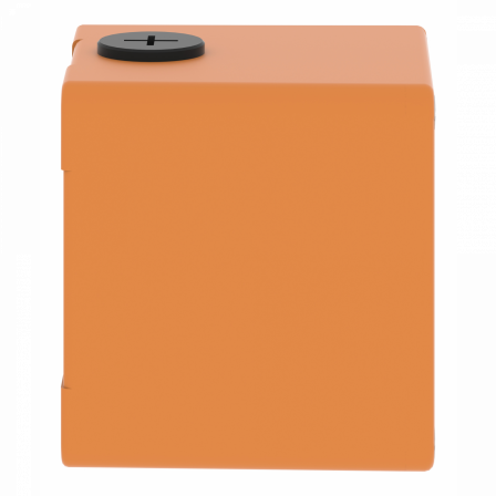 Boite métal vide orange - M20 x2 - 1 trou 22 mm - 80x80x77 mm - UL cULus