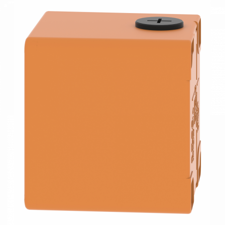 Boite métal vide orange - M20 x2 - 1 trou 22 mm - 80x80x77 mm - UL cULus