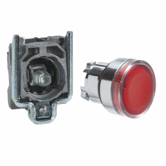 Harmony - Bouton poussoir lumineux impulsion rouge24v, contact f zbe101