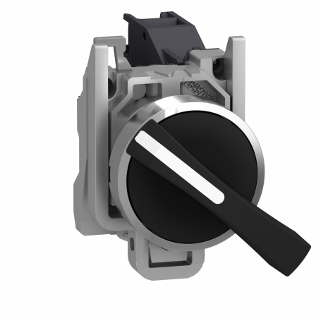 Harmony XB4 - bouton tournant à crosse - Ø22 - 3 pos fix - noir - 2F - vis étr