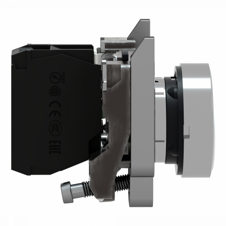 Harmony XB4 - bouton poussoir impulsion - Ø22 - marqué - blanc - 1F - vis étrier