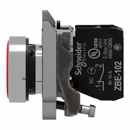 Harmony XB4 - bouton poussoir à impulsion - Ø22 - rouge - 1O - vis étrier