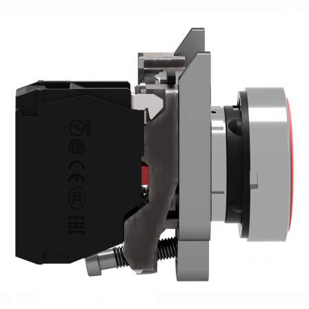 Harmony XB4 - bouton poussoir impulsion - Ø22 - marqué - rouge - 1O - vis étrier