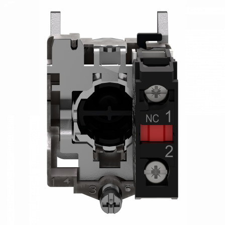 Harmony XB4 - bouton poussoir impulsion - Ø22 - marqué - rouge - 1O - vis étrier