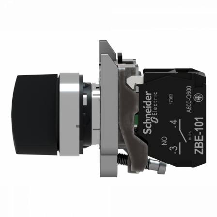 Harmony XB4 - bouton tournant à manette - Ø22 - 2 pos à rap. - noir - 1F - vis