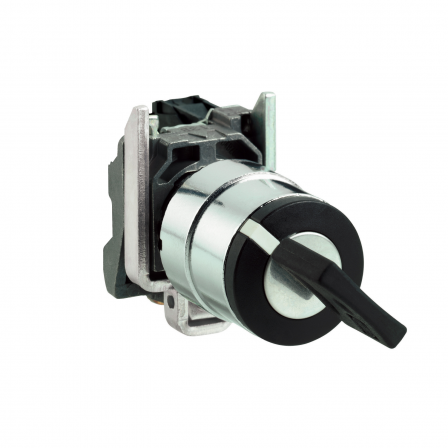 Harmony XB4 - bouton à clé 455 - Ø22 - 2 pos à rap. - retr G - 1F - vis étrier